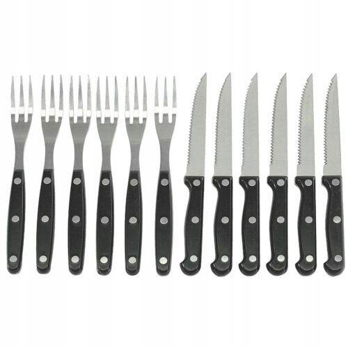 zestaw sztućców na grilla do steków 12 elementów