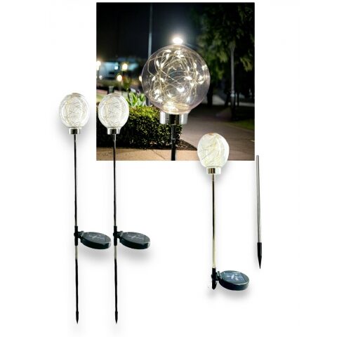 lampa solarna ogrodowa kula WW - 2szt. 6011